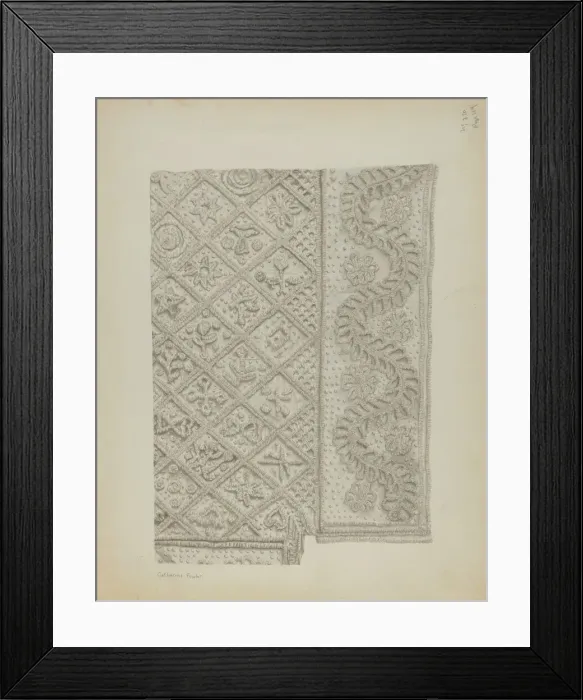 Framed Print : Tufted Candlewick Bedspread, c. 1939. Creator: Catherine Fowler Framed Print : Tufted Candlewick Bedspread, c. 1939. Creator: Catherine Fowler