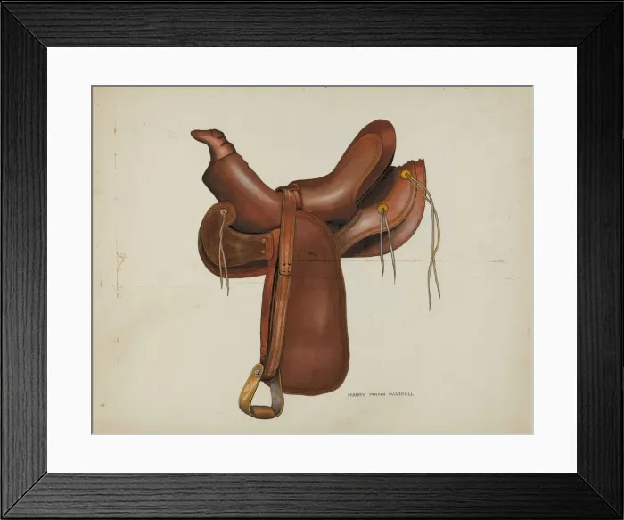 Framed Print : Saddle, c. 1936. Creator: Eva Fox