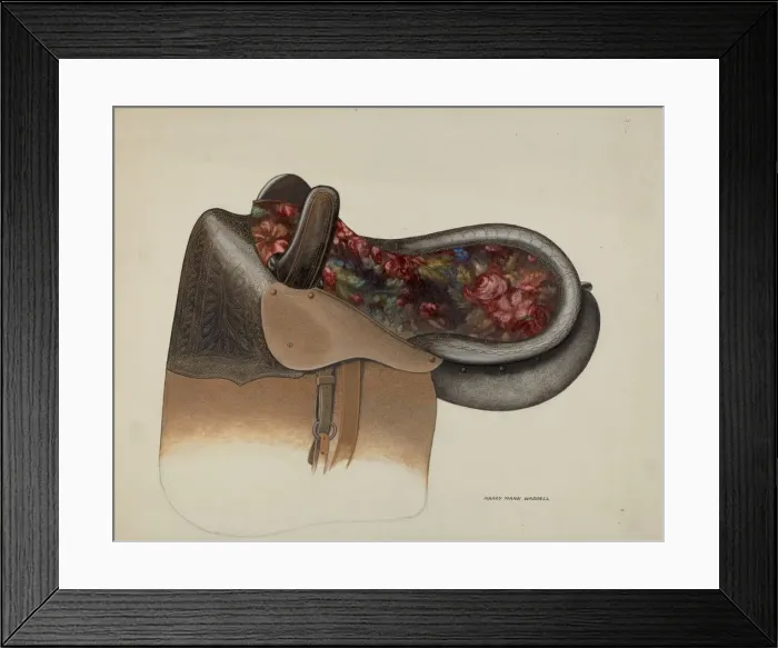 Framed Print : Side Saddle, c. 1937. Creator: Eva Fox Framed Print : Side Saddle, c. 1937. Creator: Eva Fox