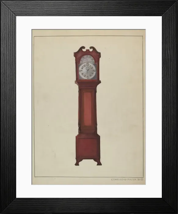 Framed Print : Grandfathers Clock, c. 1936. Creator: Cornelius Frazier