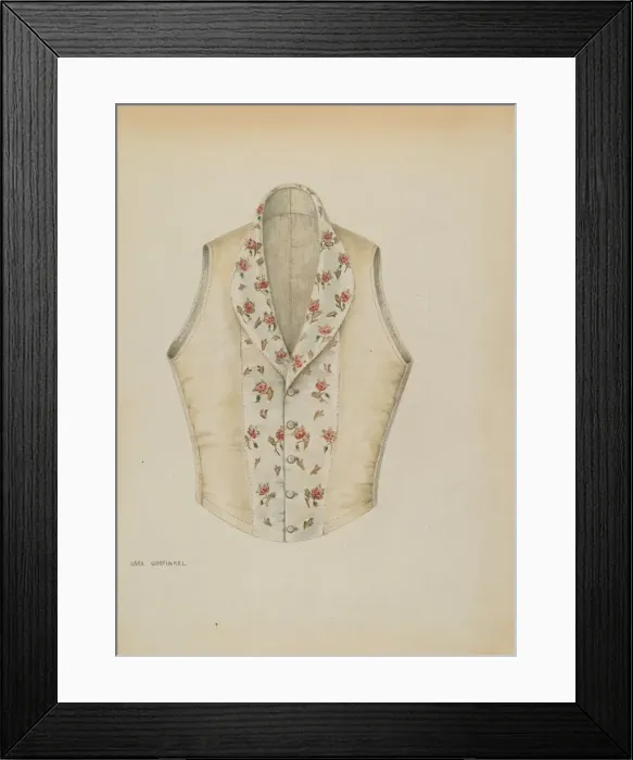 Framed Print : Waistcoat, c. 1937. Creator: Sara Garfinkel Framed Print : Waistcoat, c. 1937. Creator: Sara Garfinkel