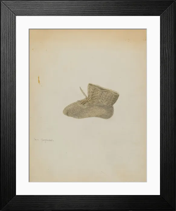 Framed Print : Infants Boots, c. 1937. Creator: Sara Garfinkel Framed Print : Infants Boots, c. 1937. Creator: Sara Garfinkel