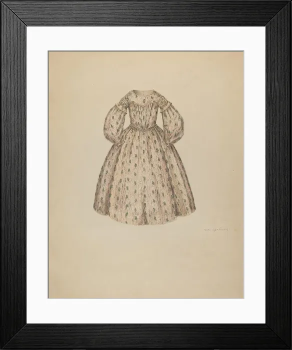 Framed Print : Girls Dress, c. 1937. Creator: Sara Garfinkel Framed Print : Girls Dress, c. 1937. Creator: Sara Garfinkel