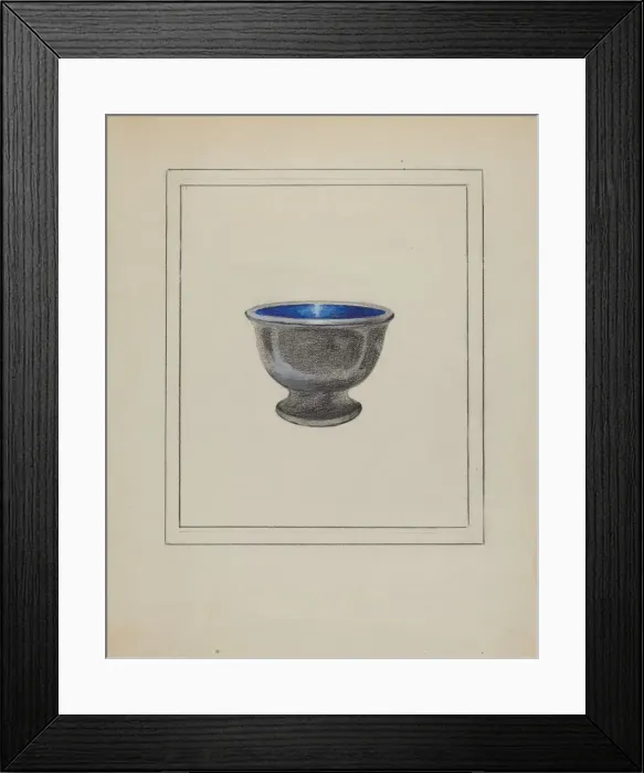 Framed Print : Pewter Salt or Sugar Bowl, c. 1936. Creator: Sara Garfinkel Framed Print : Pewter Salt or Sugar Bowl, c. 1936. Creator: Sara Garfinkel