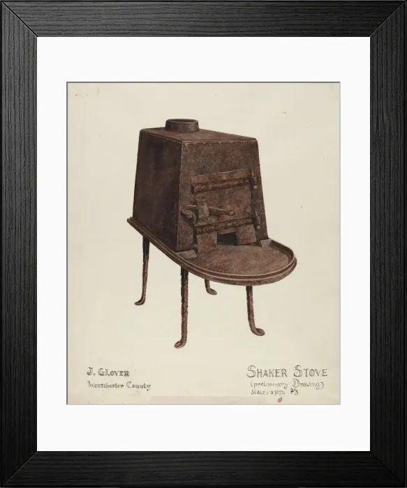Framed Print : Shaker Stove, 1935 / 1942. Creator: Joseph Glover Framed Print : Shaker Stove, 1935 / 1942. Creator: Joseph Glover