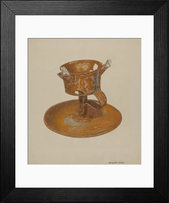 Framed Print : Grease Lamp, c. 1941. Creator: Margaret Golden Framed Print : Grease Lamp, c. 1941. Creator: Margaret Golden