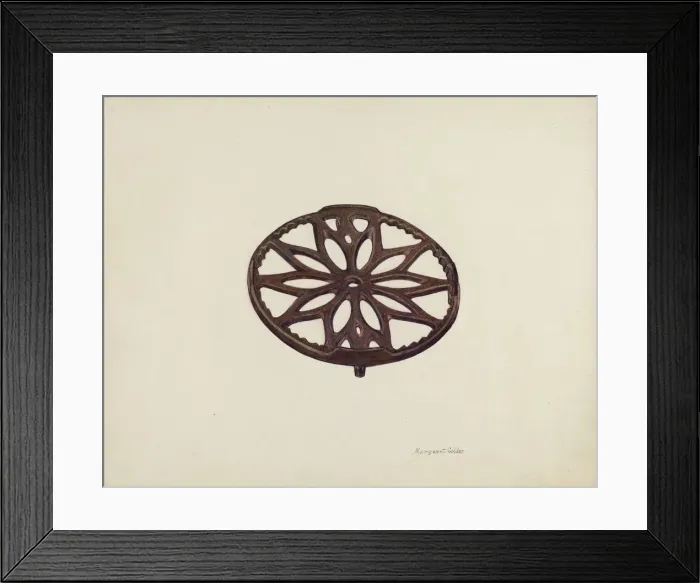 Framed Print : Trivet, c. 1942. Creator: Margaret Golden Framed Print : Trivet, c. 1942. Creator: Margaret Golden