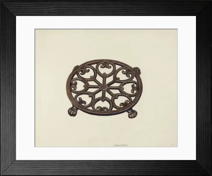 Framed Print : Trivet, c. 1941. Creator: Margaret Golden Framed Print : Trivet, c. 1941. Creator: Margaret Golden