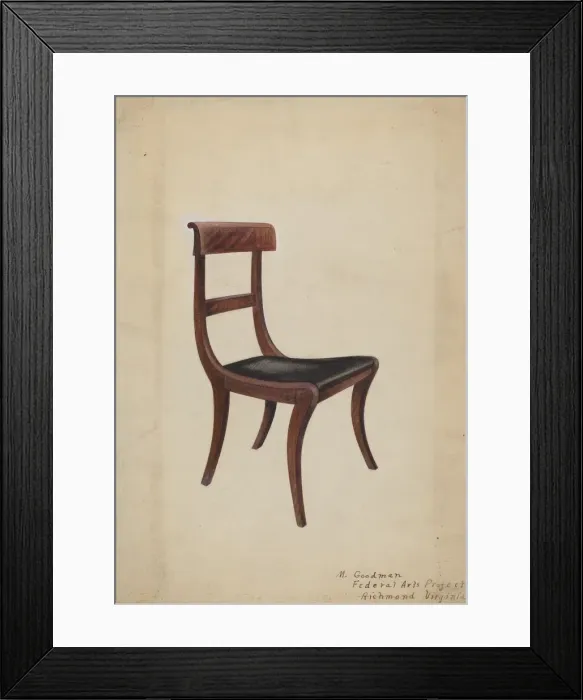 Framed Print : Side Chair, 1935 / 1942. Creator: Mattie P. Goodman Framed Print : Side Chair, 1935 / 1942. Creator: Mattie P. Goodman