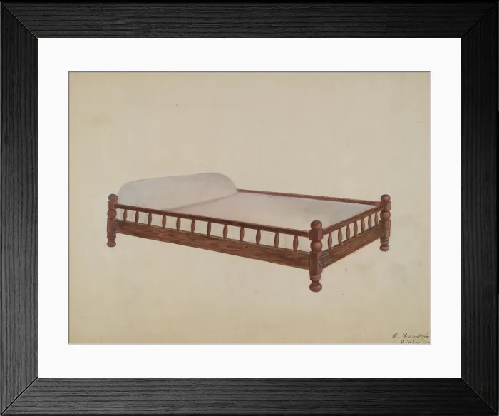 Framed Print : Trundle Bed, 1935 / 1942. Creator: Mattie P. Goodman Framed Print : Trundle Bed, 1935 / 1942. Creator: Mattie P. Goodman