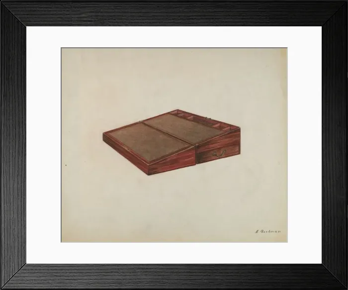 Framed Print : Writing Desk, Lap, c. 1941. Creator: Mattie P. Goodman Framed Print : Writing Desk, Lap, c. 1941. Creator: Mattie P. Goodman