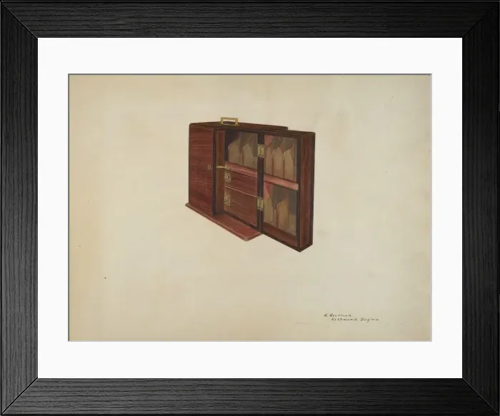 Framed Print : Medicine Cabinet, c. 1939. Creator: Mattie P. Goodman Framed Print : Medicine Cabinet, c. 1939. Creator: Mattie P. Goodman