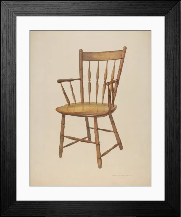 Framed Print : Windsor Armchair, c. 1940. Creator: Donald Harding Framed Print : Windsor Armchair, c. 1940. Creator: Donald Harding