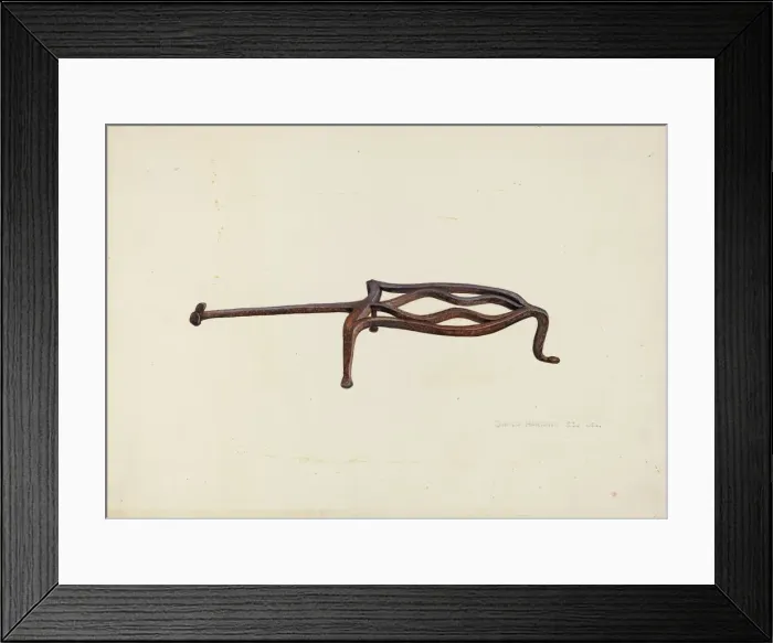 Framed Print : Flat Iron Holder, c. 1940. Creator: Donald Harding Framed Print : Flat Iron Holder, c. 1940. Creator: Donald Harding