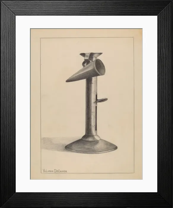Framed Print : Candlestick, c. 1936. Creator: Yolande Delasser Framed Print : Candlestick, c. 1936. Creator: Yolande Delasser