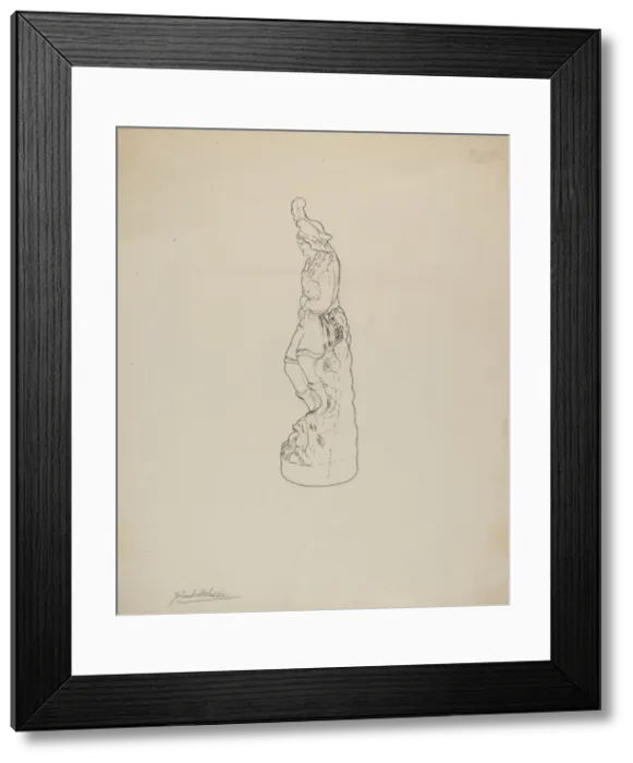 Framed Print : Statuette, c. 1937. Creator: Yolande Delasser Framed Print : Statuette, c. 1937. Creator: Yolande Delasser