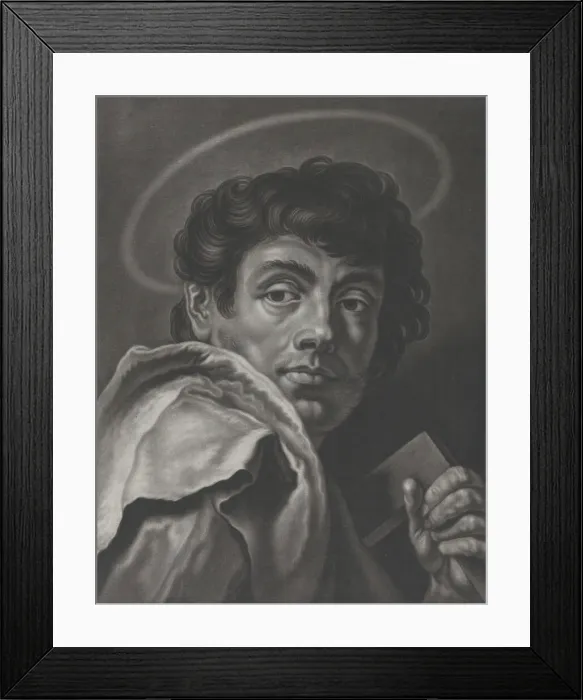 Framed Print : Saint Jude, head and shoulders, holding a square rule; after Giovanni Battist... ca. 1750-ca. 1760. Creator: Johann Lorenz Haid Framed Print : Saint Jude, head and shoulders, holding a square rule; after Giovanni Battist... ca. 1750-ca. 1760. Creator: Johann Lorenz Haid