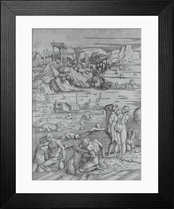Framed Print : The Deluge, ca. 1524. Creator: Jan van Scorel Framed Print : The Deluge, ca. 1524. Creator: Jan van Scorel