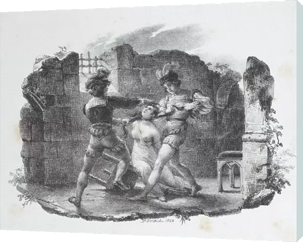 Death of Margaret of Burgundy Strangled in Prison, 1820. Creator: Emile Jean-Horace Vernet