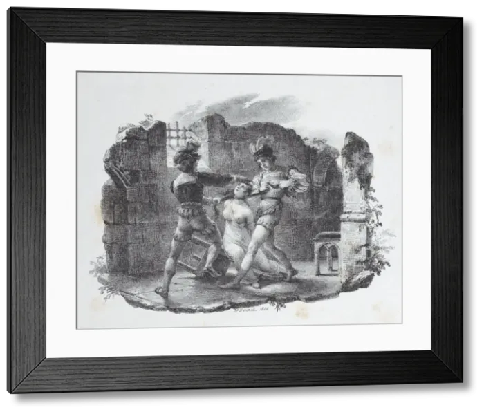 Framed Print : Death of Margaret of Burgundy Strangled in Prison, 1820. Creator: Emile Jean-Horace Vernet Framed Print : Death of Margaret of Burgundy Strangled in Prison, 1820. Creator: Emile Jean-Horace Vernet