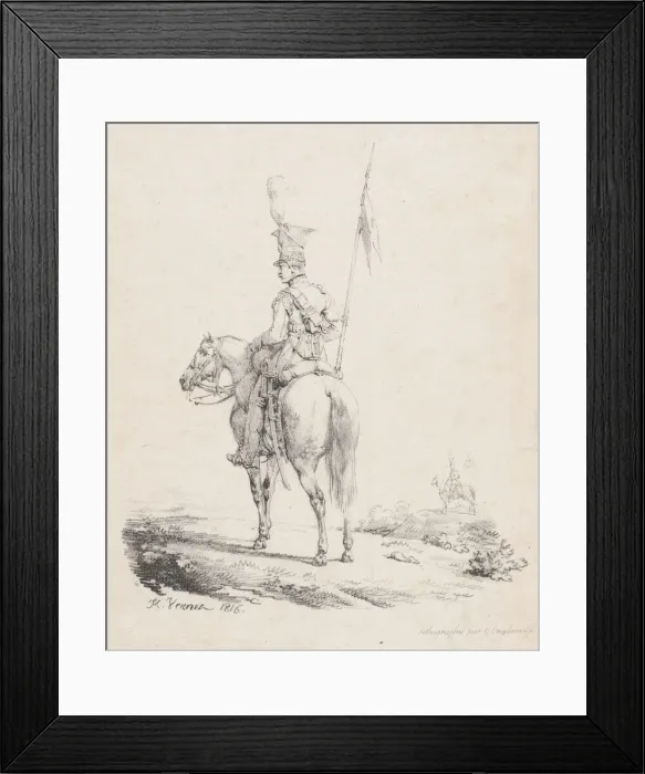 Framed Print : Lancer, 1816. Creator: Emile Jean-Horace Vernet Framed Print : Lancer, 1816. Creator: Emile Jean-Horace Vernet