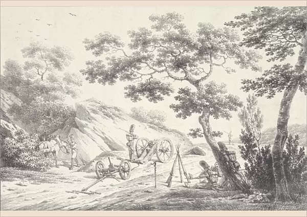 The Battery Group, 1817. Creator: Emile Jean-Horace Vernet