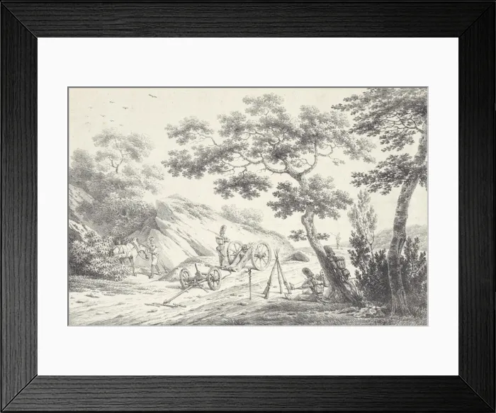 Framed Print : The Battery Group, 1817. Creator: Emile Jean-Horace Vernet Framed Print : The Battery Group, 1817. Creator: Emile Jean-Horace Vernet