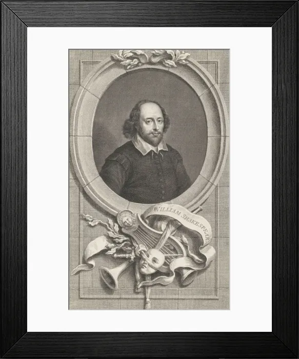 Framed Print : William Shakespeare, 1747. Creator: Jacobus Houbraken Framed Print : William Shakespeare, 1747. Creator: Jacobus Houbraken