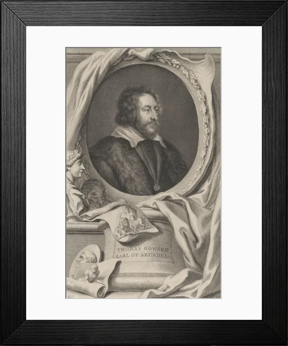 Framed Print : Portrait of Thomas Howard, Earl of Arundel and Surrey, 1733. Creator: Jacobus Houbraken Framed Print : Portrait of Thomas Howard, Earl of Arundel and Surrey, 1733. Creator: Jacobus Houbraken