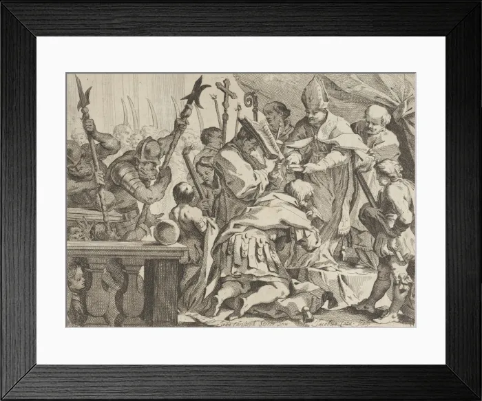 Framed Print : Coronation of Emperor Othon Celebrated in San Ambrogio, Milan, ca. 1649. ca. 1649. Creators: Jacopo Cotta, Johann Christophorus Storer Framed Print : Coronation of Emperor Othon Celebrated in San Ambrogio, Milan, ca. 1649. ca. 1649. Creators: Jacopo Cotta, Johann Christophorus Storer