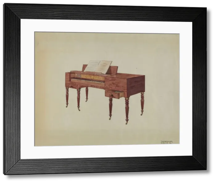 Framed Print : Piano, c. 1939. Creator: Virginia Kennady Framed Print : Piano, c. 1939. Creator: Virginia Kennady