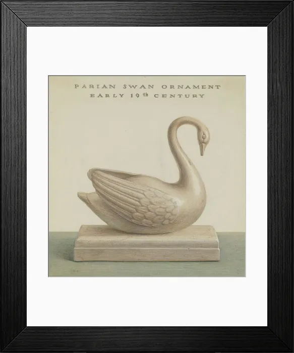 Framed Print : Swan, c. 1937. Creator: Cleo Lovett Framed Print : Swan, c. 1937. Creator: Cleo Lovett