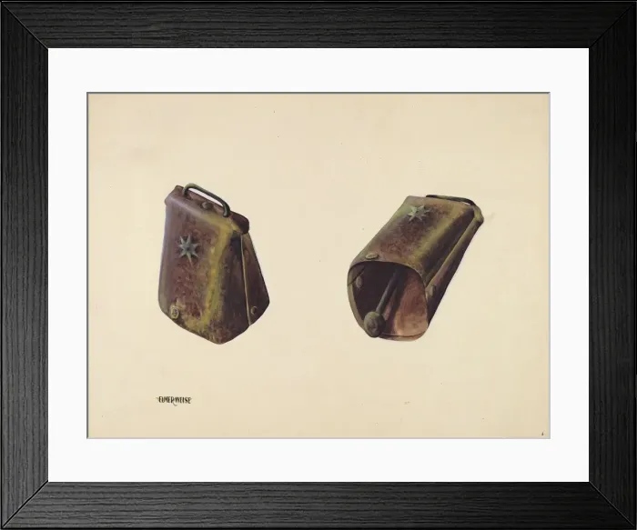 Framed Print : Cow Bell, #1, c. 1936. Creator: Elmer Weise Framed Print : Cow Bell, #1, c. 1936. Creator: Elmer Weise