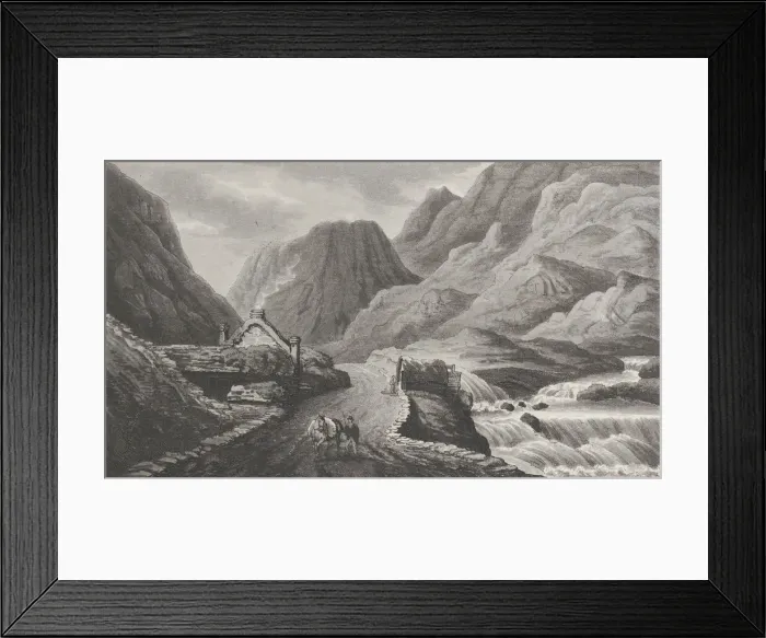 Framed Print : Nantz Mill, from Remarks on a Tour to North and South Wales, in the year 1797, September 1, 1799. Creator: John Hill Framed Print : Nantz Mill, from Remarks on a Tour to North and South Wales, in the year 1797, September 1, 1799. Creator: John Hill