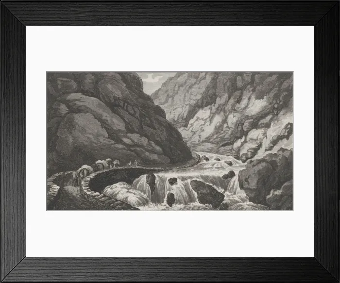 Framed Print : Pont Aberglasslyn, from Remarks on a Tour to North and South Wales, in the year 1797, 1799. Creator: John Hill Framed Print : Pont Aberglasslyn, from Remarks on a Tour to North and South Wales, in the year 1797, 1799. Creator: John Hill