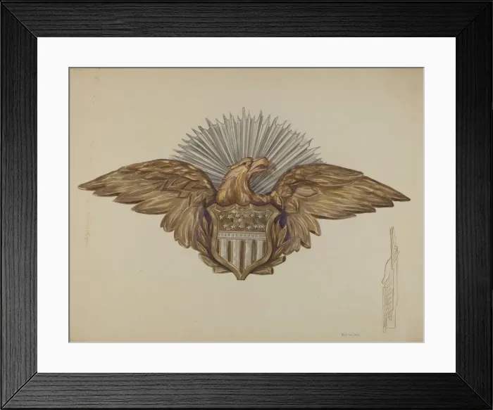 Framed Print : Eagle Emblem, c. 1938. Creator: Eva Wilson Framed Print : Eagle Emblem, c. 1938. Creator: Eva Wilson
