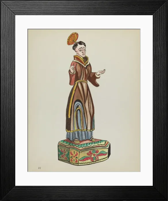 Framed Print : Plate 37: Saint Anthony: From Portfolio Spanish Colonial Designs of New Mexico, 1935 / 1942. Creator: Unknown Framed Print : Plate 37: Saint Anthony: From Portfolio Spanish Colonial Designs of New Mexico, 1935 / 1942. Creator: Unknown