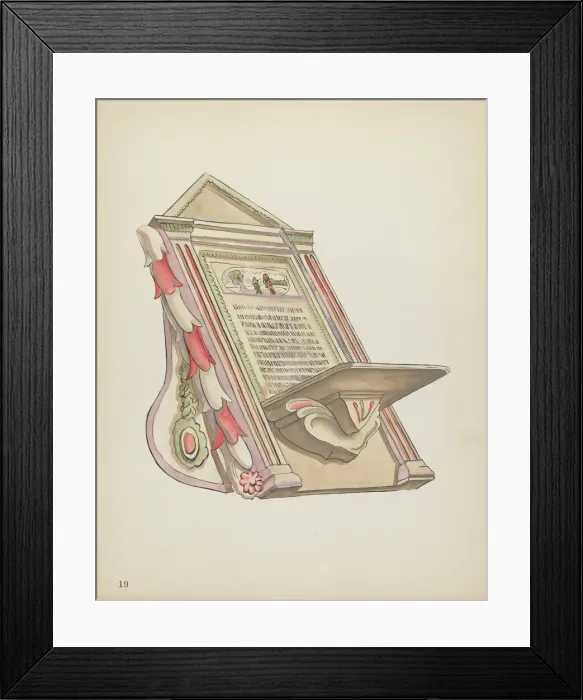 Framed Print : Plate 19: Reading Stand, Chimayo: From Portfolio Spanish Colonial Designs of New Mexico, 1935 / 1942 Creator: Unknown Framed Print : Plate 19: Reading Stand, Chimayo: From Portfolio Spanish Colonial Designs of New Mexico, 1935 / 1942 Creator: Unknown