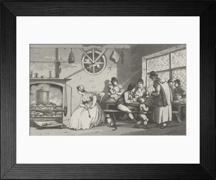 Framed Print : Inside of a Kitchen at Newcastle, from Remarks on a Tour to North and South Wales, 1800. Creator: John Hill Framed Print : Inside of a Kitchen at Newcastle, from Remarks on a Tour to North and South Wales, 1800. Creator: John Hill