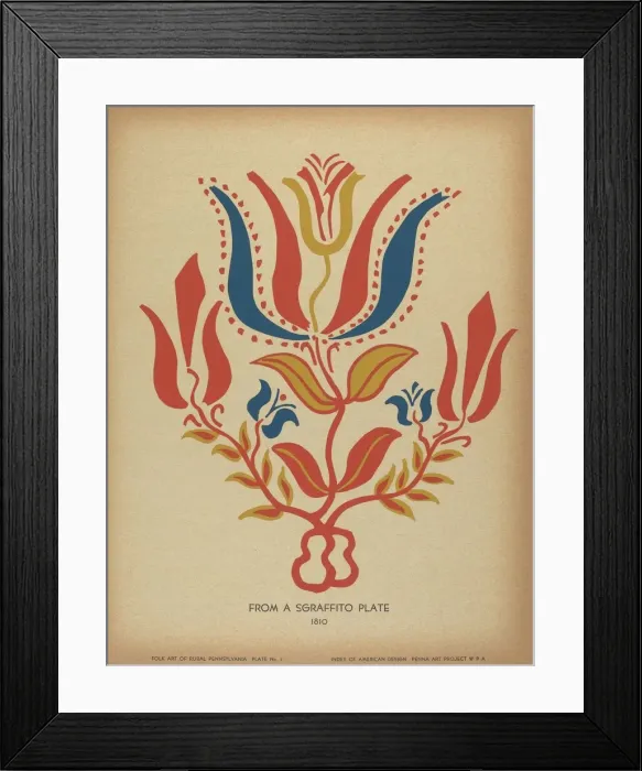 Framed Print : Plate 2: From Portfolio Folk Art of Rural Pennsylvania, c. 1939. Creator: Unknown Framed Print : Plate 2: From Portfolio Folk Art of Rural Pennsylvania, c. 1939. Creator: Unknown