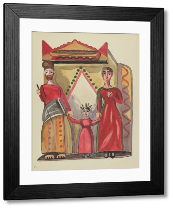 Framed Print : Plate 28: The Holy Family: From Portfolio Spanish Colonial Designs of New Mexico, 1935 / 1942. Creator: Unknown Framed Print : Plate 28: The Holy Family: From Portfolio Spanish Colonial Designs of New Mexico, 1935 / 1942. Creator: Unknown