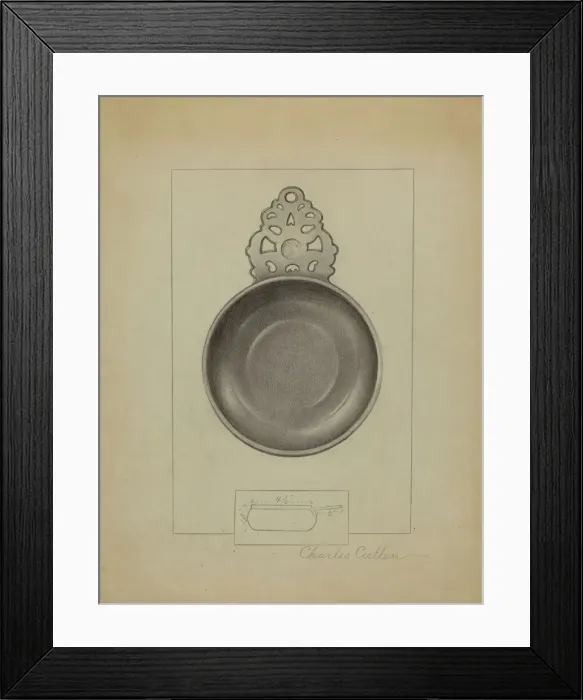 Framed Print : Pewter Porringer, c. 1936. Creator: Charles Cullen Framed Print : Pewter Porringer, c. 1936. Creator: Charles Cullen