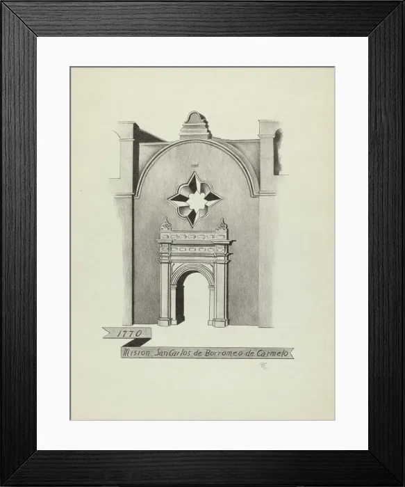 Framed Print : Mision San Carlos de Borromeo de Carmelo. Creator: James Jones Framed Print : Mision San Carlos de Borromeo de Carmelo. Creator: James Jones