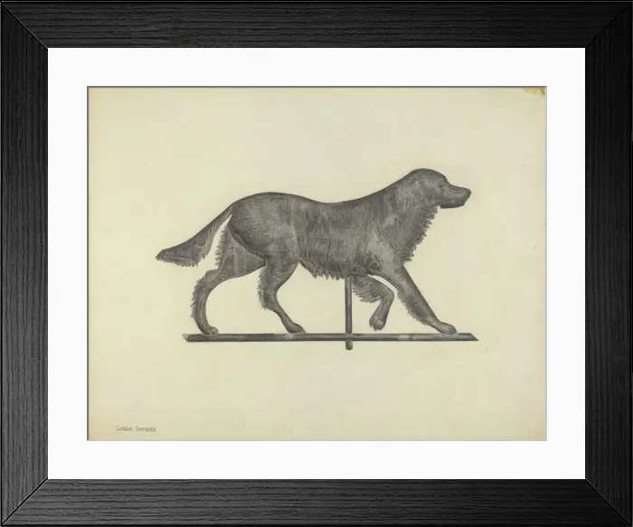 Framed Print : Weather Vane - Setter Dog, c. 1938. Creator: Gordon Sanborn Framed Print : Weather Vane - Setter Dog, c. 1938. Creator: Gordon Sanborn
