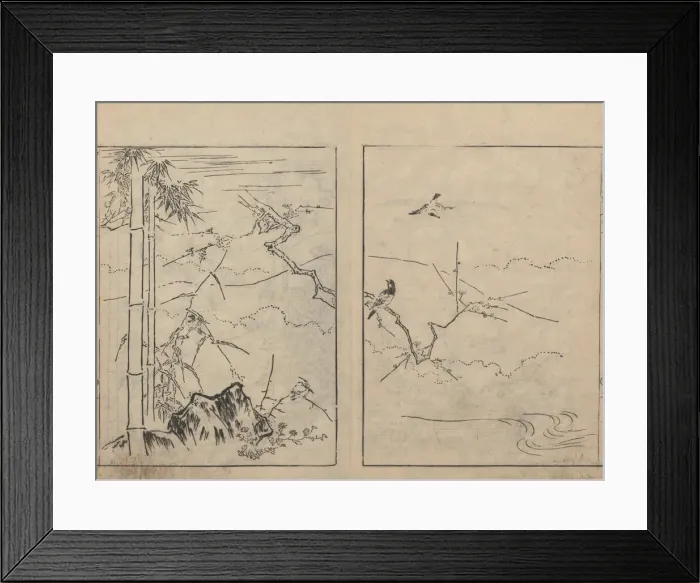 Framed Print : Illustrated book. Creator: Kano Tan'yu Framed Print : Illustrated book. Creator: Kano Tan'yu