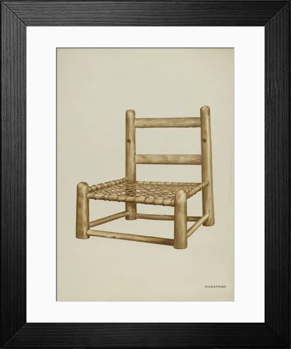 Framed Print : Hickory High Chair, c. 1938. Creator: Florence Hastings Framed Print : Hickory High Chair, c. 1938. Creator: Florence Hastings