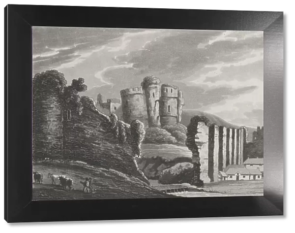 Caerphilly Castle, from 'Remarks on a Tour to North and South Wales, in the year 1797, 1800. Creator: John Hill