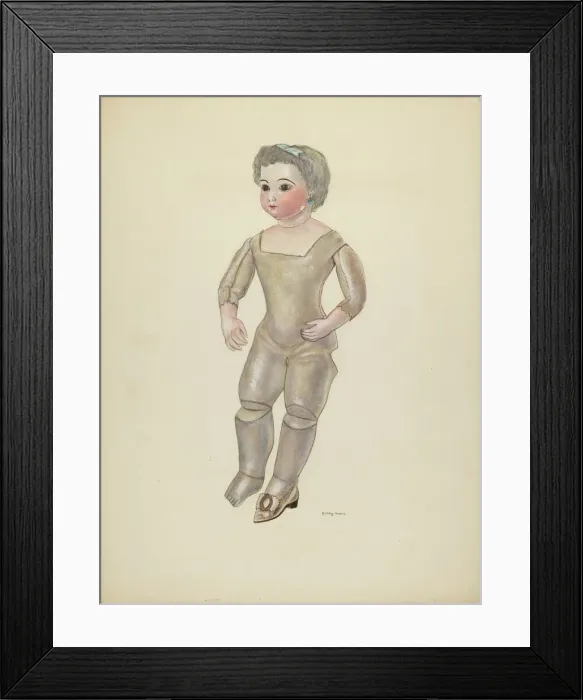 Framed Print : Doll with Bisque Head, c. 1937. Creator: Dorothy Harris Framed Print : Doll with Bisque Head, c. 1937. Creator: Dorothy Harris
