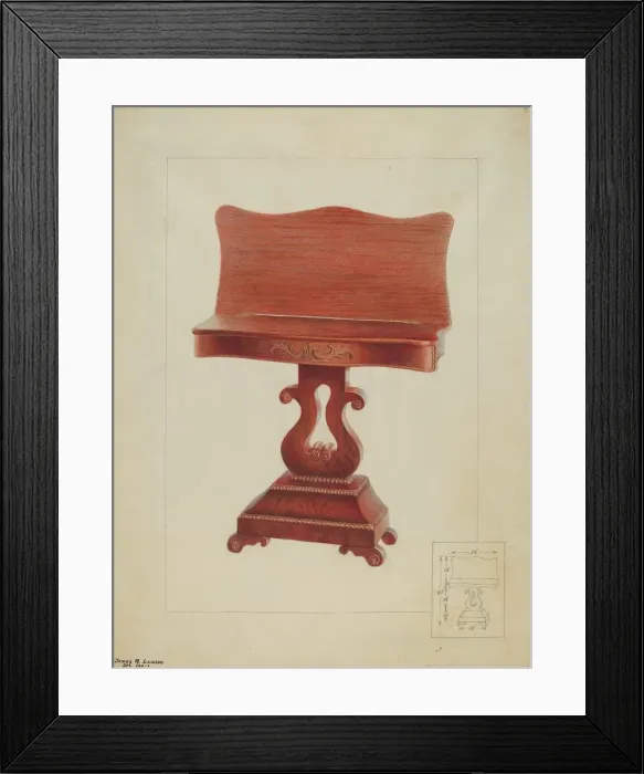 Framed Print : Wall Table, c. 1937. Creator: James M. Lawson Framed Print : Wall Table, c. 1937. Creator: James M. Lawson