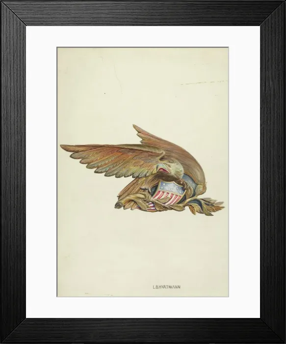 Framed Print : Ships Stern Ornament, c. 1940. Creator: L. B. Hartman Framed Print : Ships Stern Ornament, c. 1940. Creator: L. B. Hartman